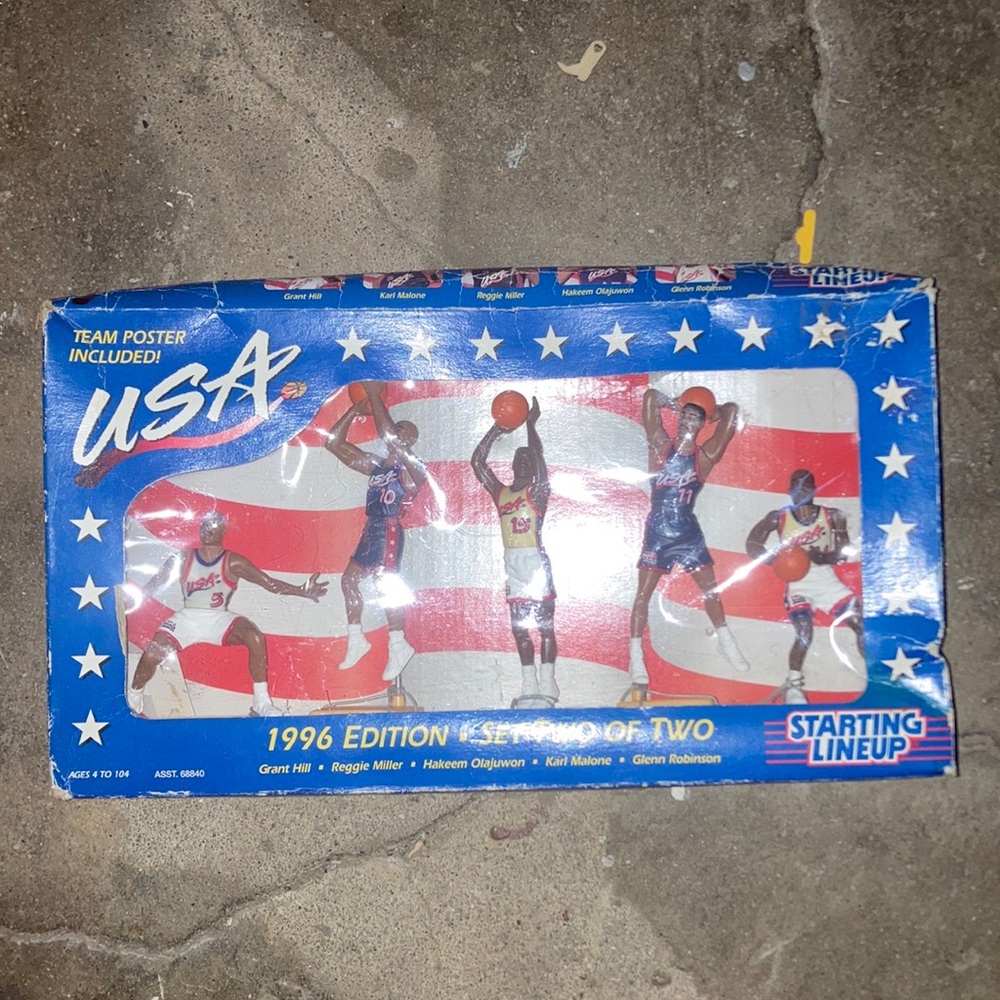 🏀🇺🇸 1996 Starting Line-Up Dream Team Set Two:Two Unopened Action Figures 🦅🏀